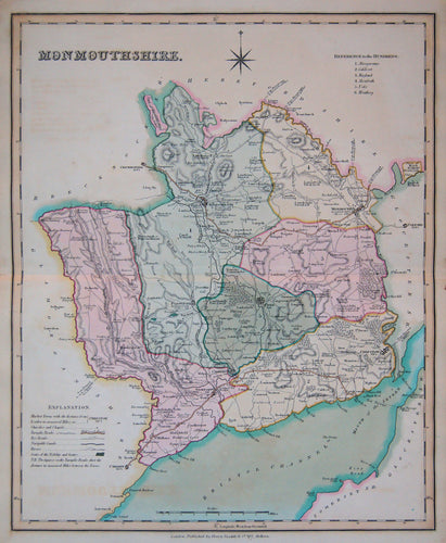 Old map of Monmouthshire, England