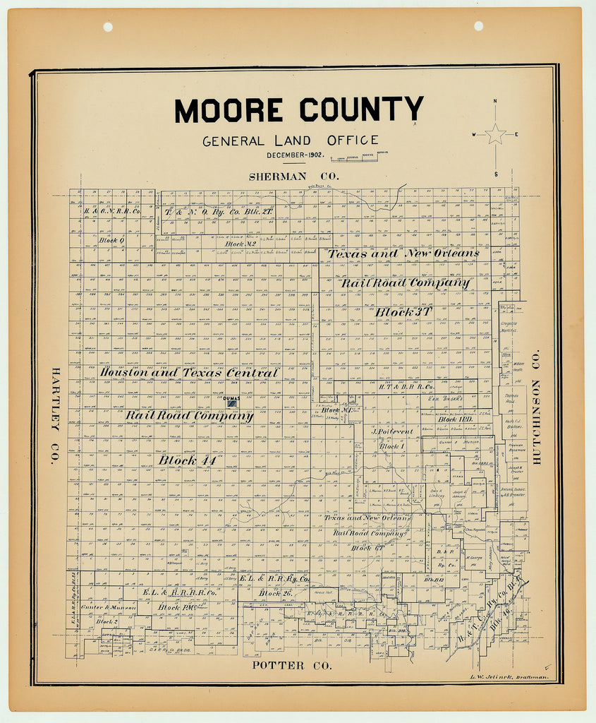 Moore County - Texas General Land Office Map ca. 1926