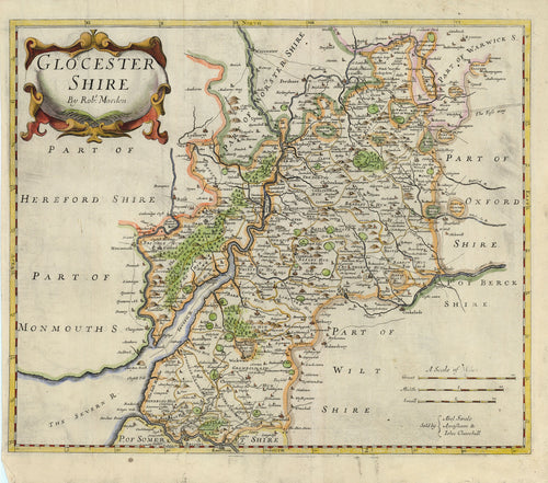 Old map of Gloucestershire, England