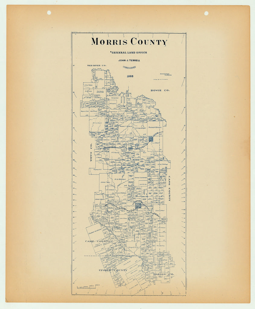 Morris County - Texas General Land Office Map ca. 1925