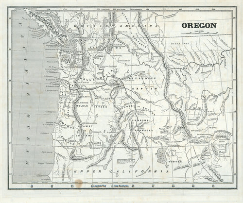 Old map of Oregon