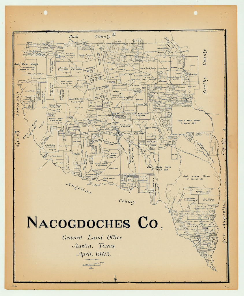 Nacogdoches County - Texas General Land Office Map ca. 1926
