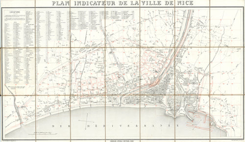Old map of Nice, France