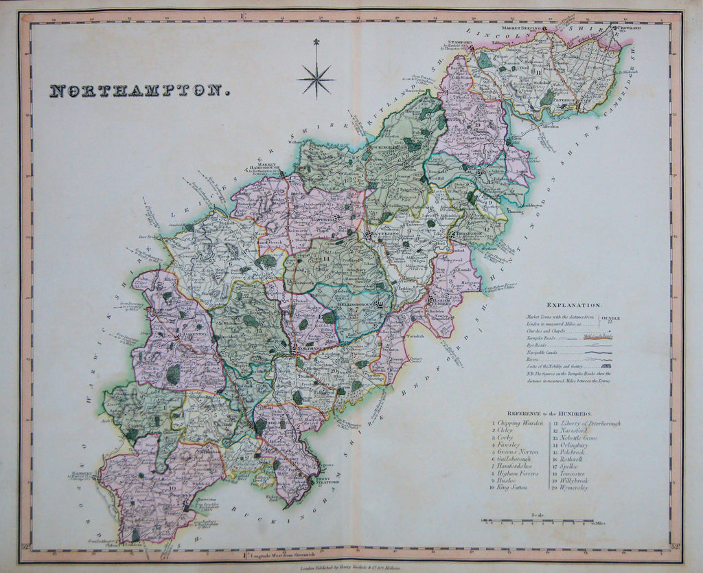 Old map of Northampton, England