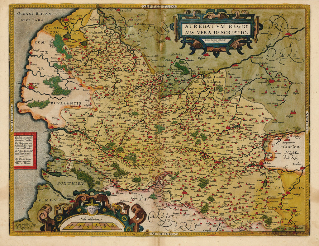 Old map of Artois, France