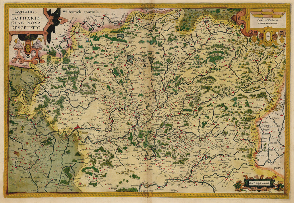 Old map of Lorraine, France