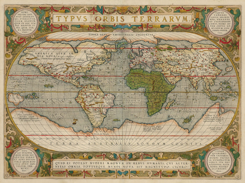 Rare antique map of the world by Abraham Ortelius