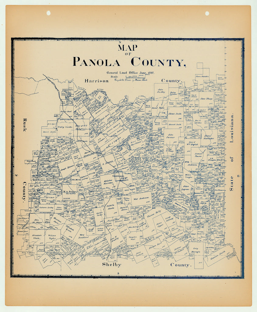 Panola County - Texas General Land Office Map ca. 1926