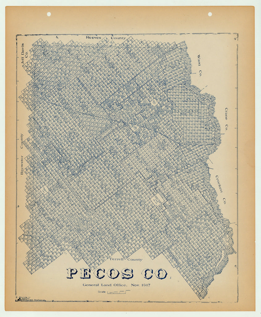 Pecos County - Texas General Land Office Map ca. 1925