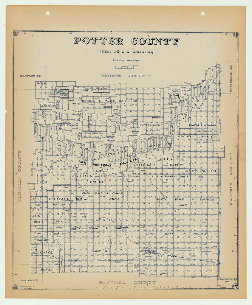 Potter County - Texas General Land Office Map ca. 1926