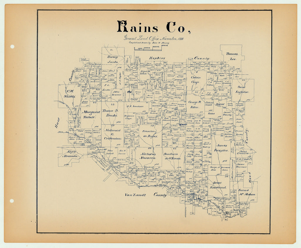 Rains County - Texas General Land Office Map ca. 1926