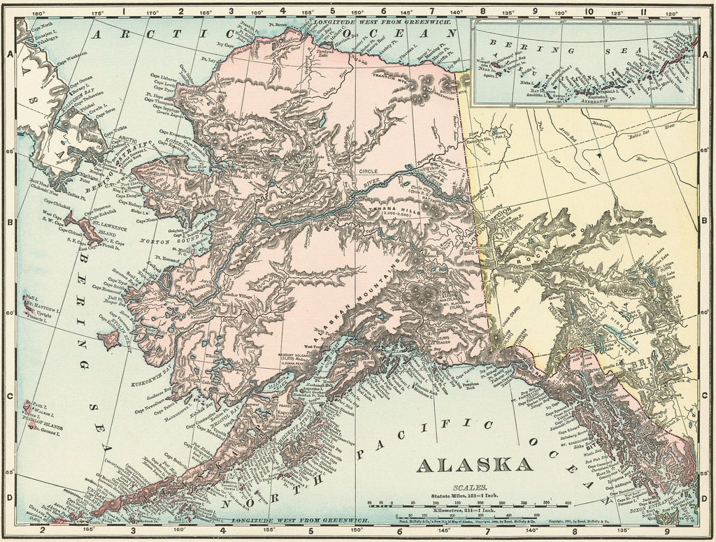 Old map of Alaska