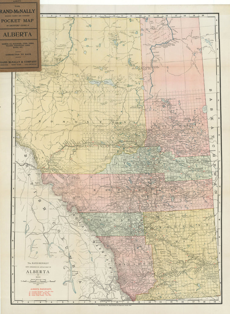 Old map of Alberta, Canada