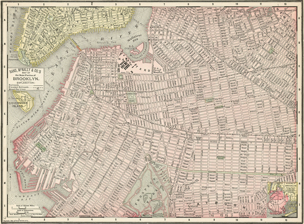 Old map of Brooklyn, New York