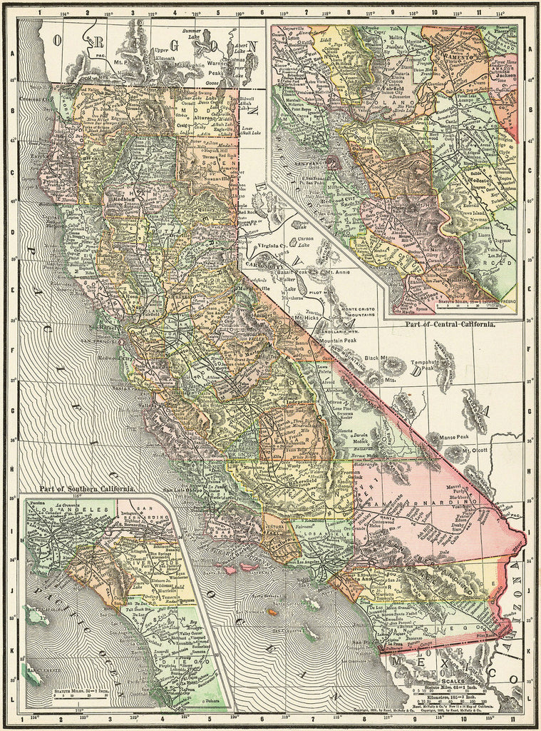 Old map of California