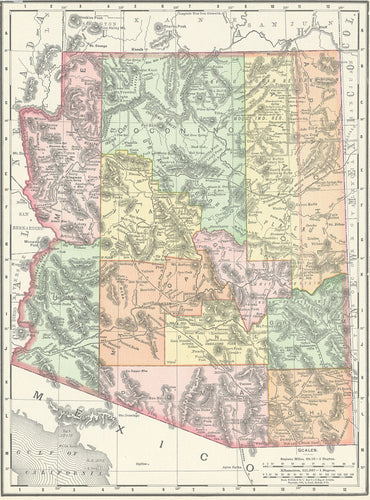 Old map of Arizona