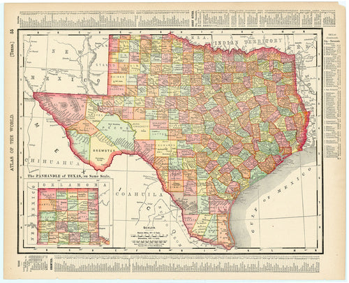 Old map of Texas