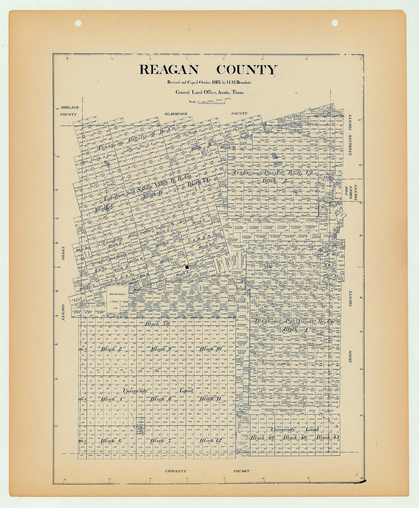 Reagan County - Texas General Land Office Map ca. 1926