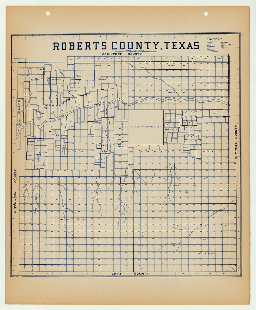 Roberts County - Texas General Land Office Map ca. 1926