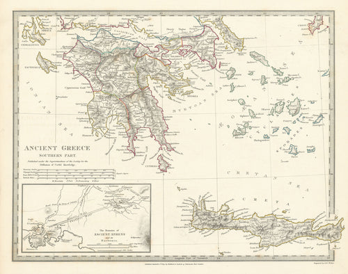 Old map of Ancient Greece