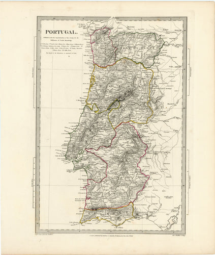 Old map of Portugal