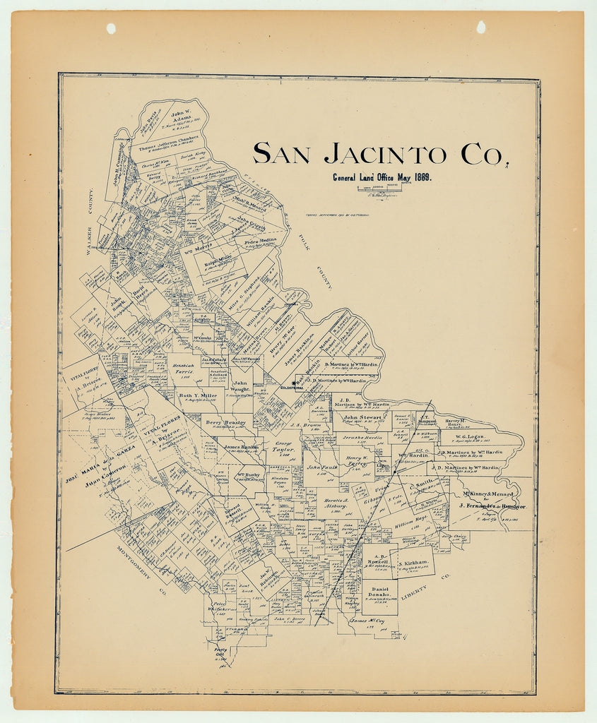 San Jacinto County - Texas General Land Office Map ca. 1925