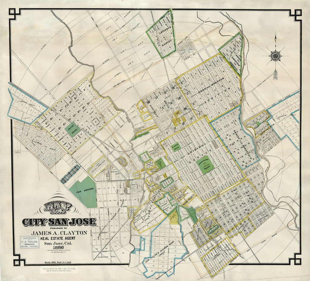 Old map of San Jose, California