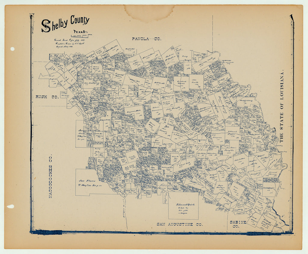 Shelby County - Texas General Land Office Map ca. 1926