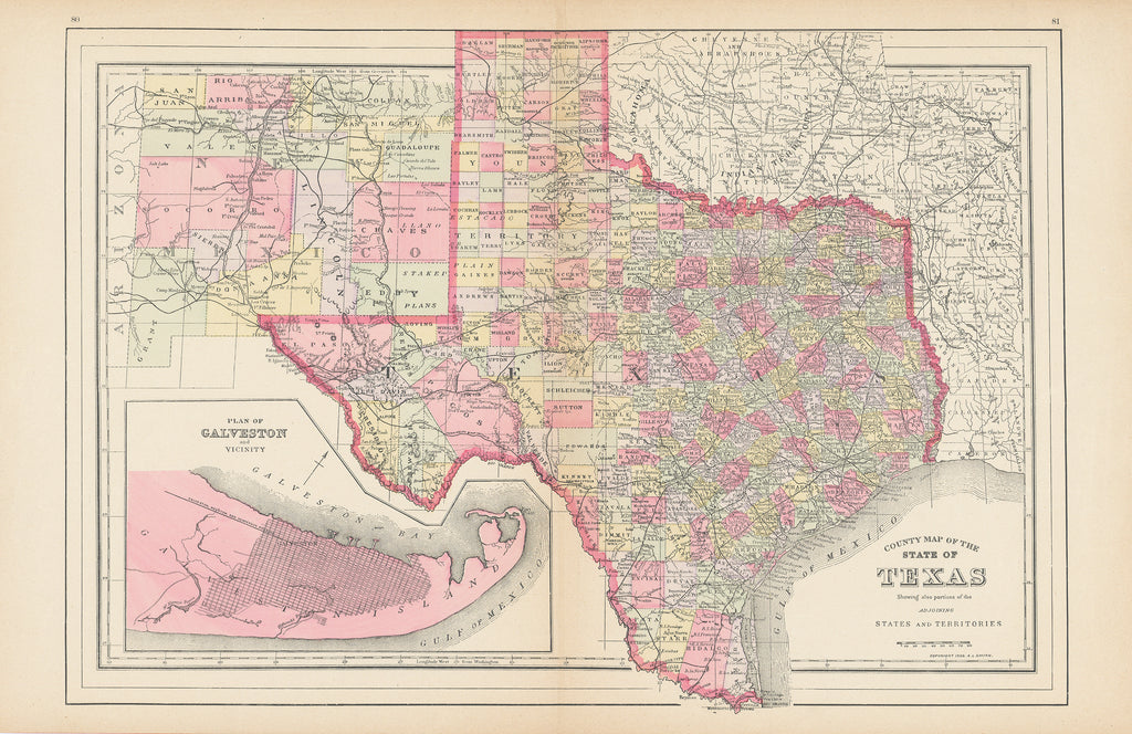 County Map of the State of Texas: Smith, 1894