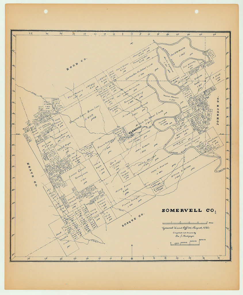 Somervell County - Texas General Land Office Map ca. 1926
