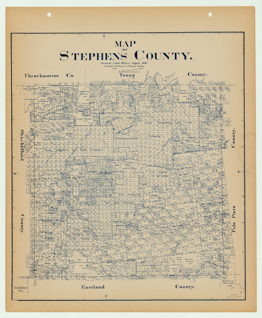 Stephens County - Texas General Land Office Map ca. 1926