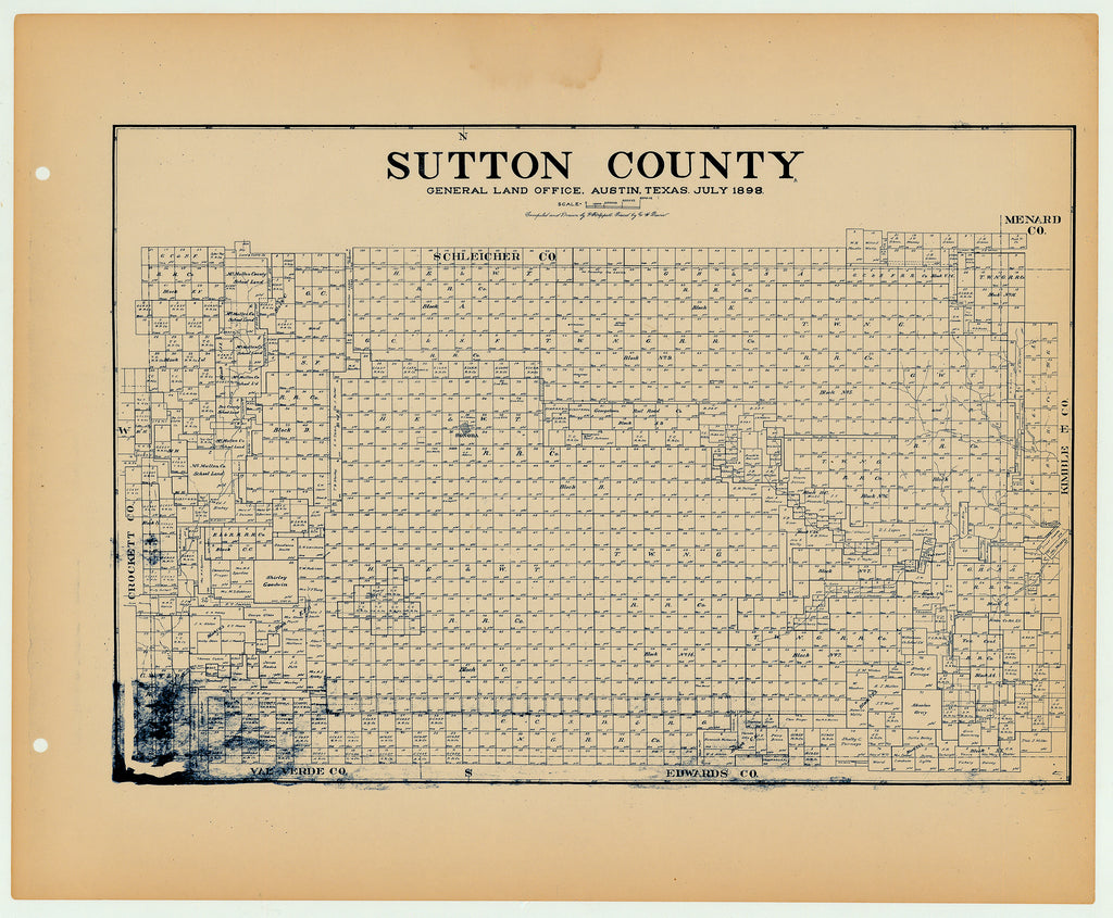 Sutton County - Texas General Land Office Map ca. 1926
