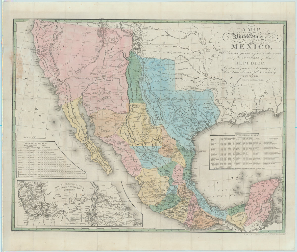 A Map of the United States of Mexico - TannerUnitedStatesofMexico 1846 1200x1200 