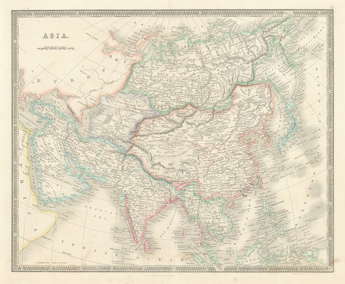 Old map of Asia