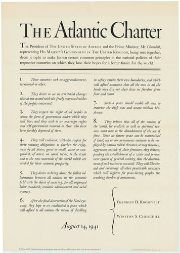 Original Atlantic Charter from the U.S. Government Printing Office 