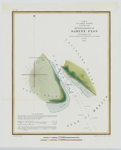 Old map of Sabine Pass, Texas