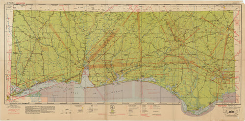 Old aeronautical chart of the Gulf Coast