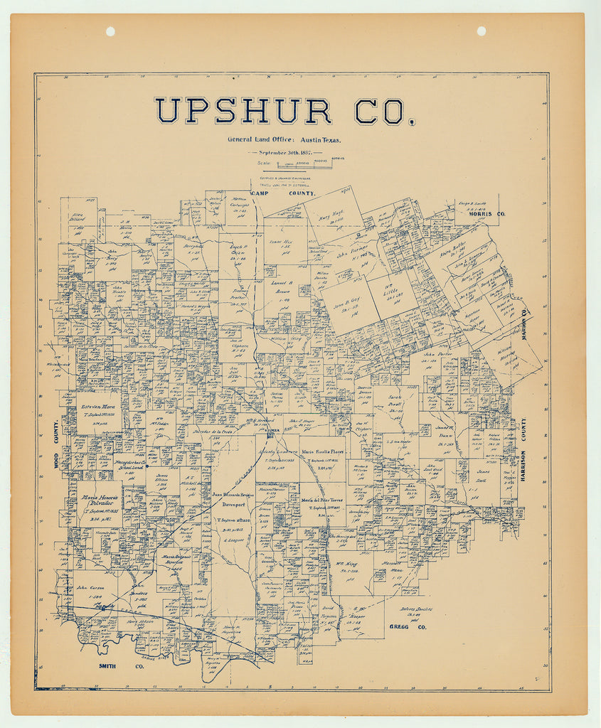 Upshur County - Texas General Land Office Map ca. 1926