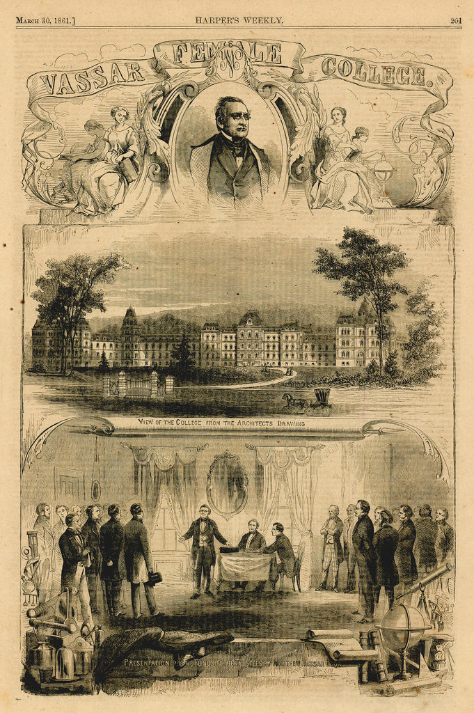 Old print of Vassar College