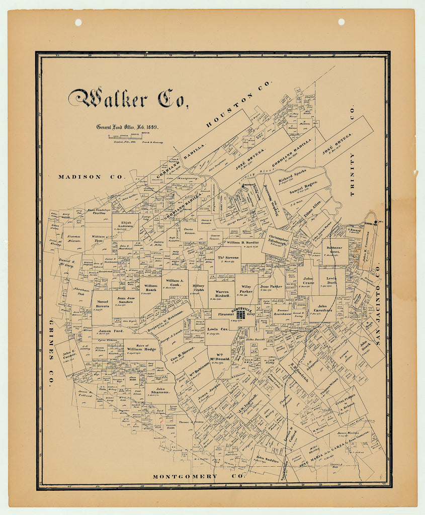 Walker County - Texas General Land Office Map ca. 1926