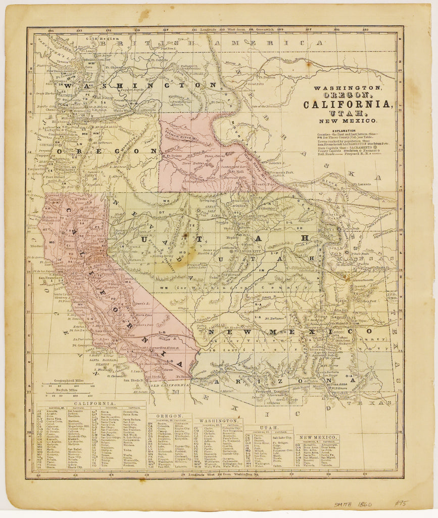 Washington, Oregon, California, Utah, New Mexico: Smith 1860