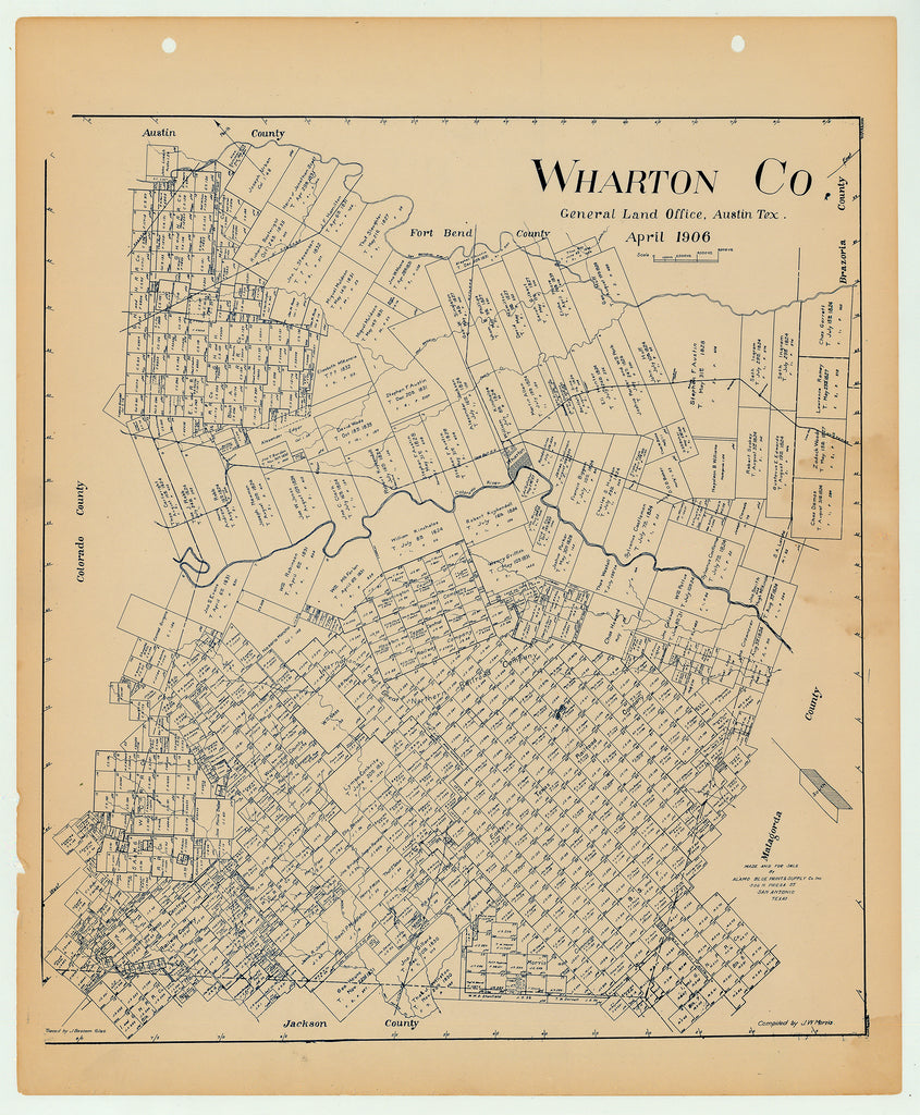 Wharton County - Texas General Land Office Map ca. 1926