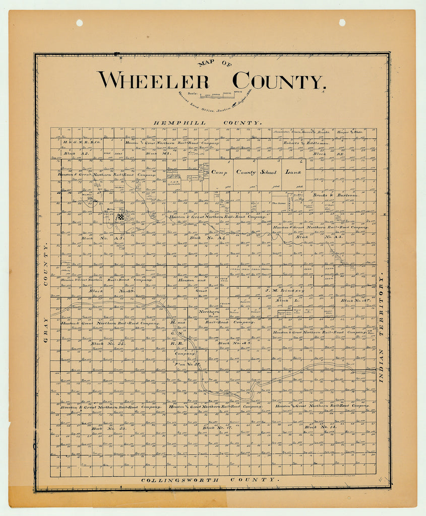 Wheeler County - Texas General Land Office Map ca. 1926