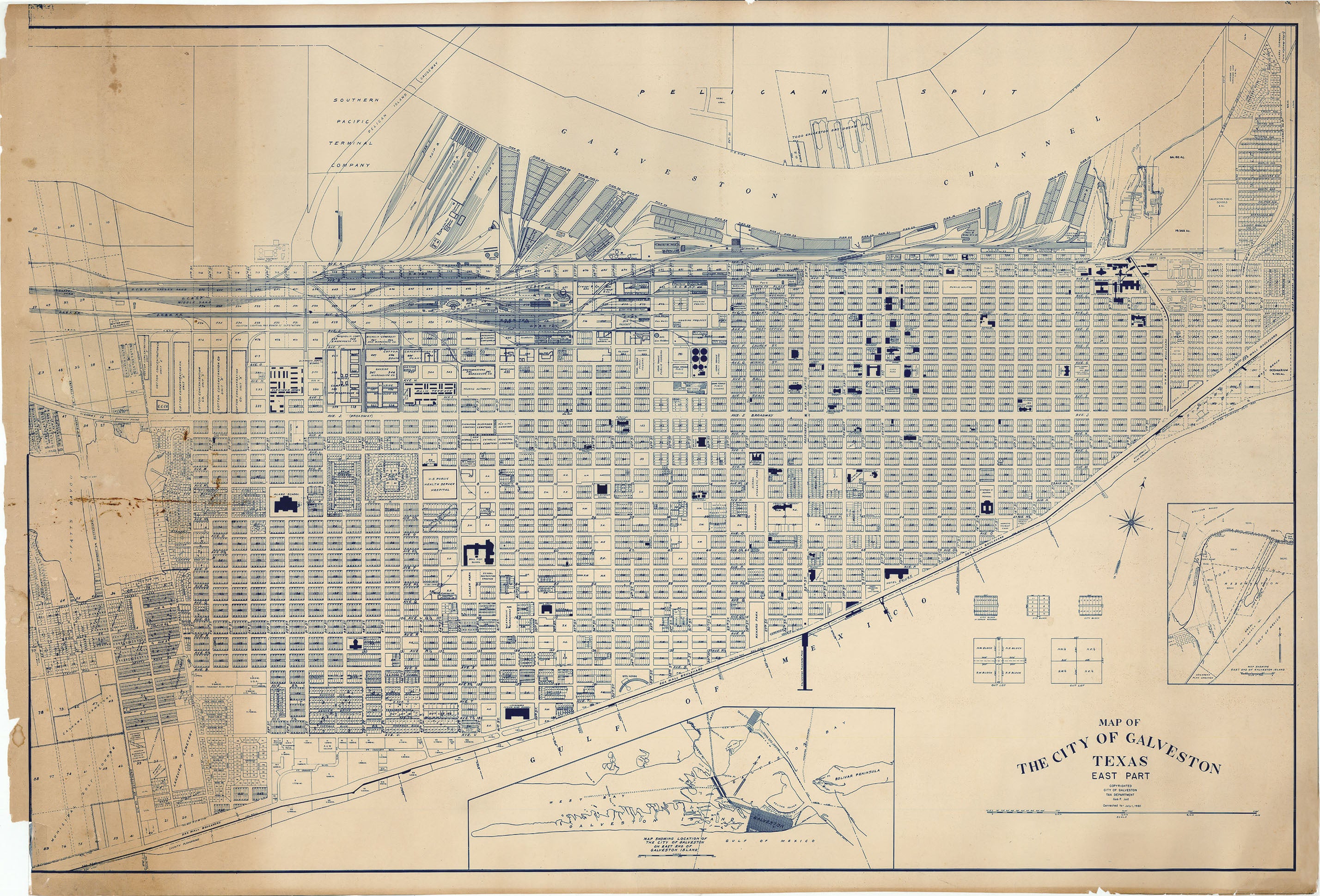 maps of cities galveston tx