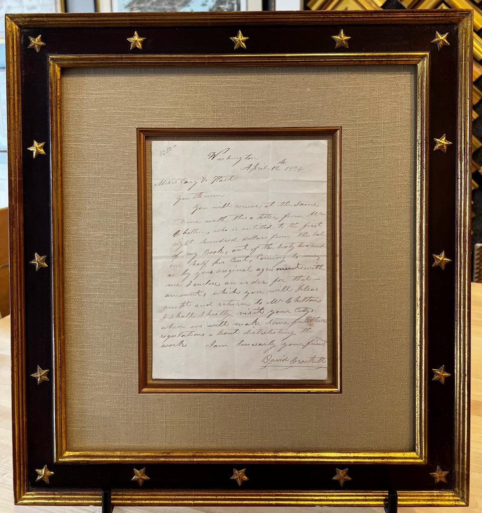 Rare Letter Signed "David Crockett" as a U.S. Congressman from Tennessee