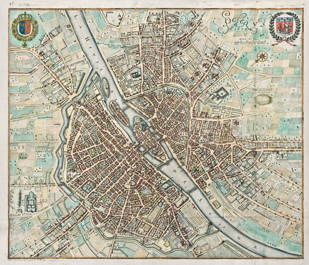 Old map of Paris