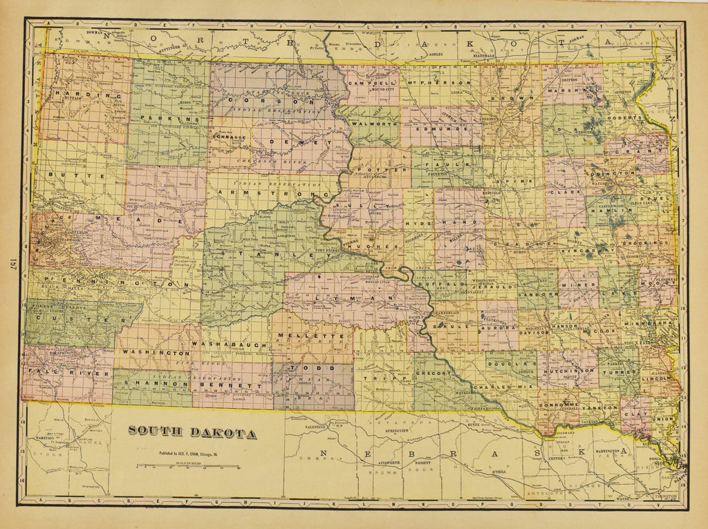Old map of South Dakota