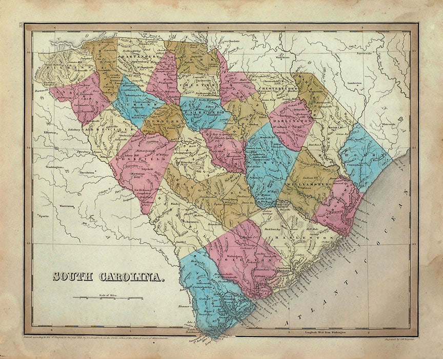 Old map of South Carolina