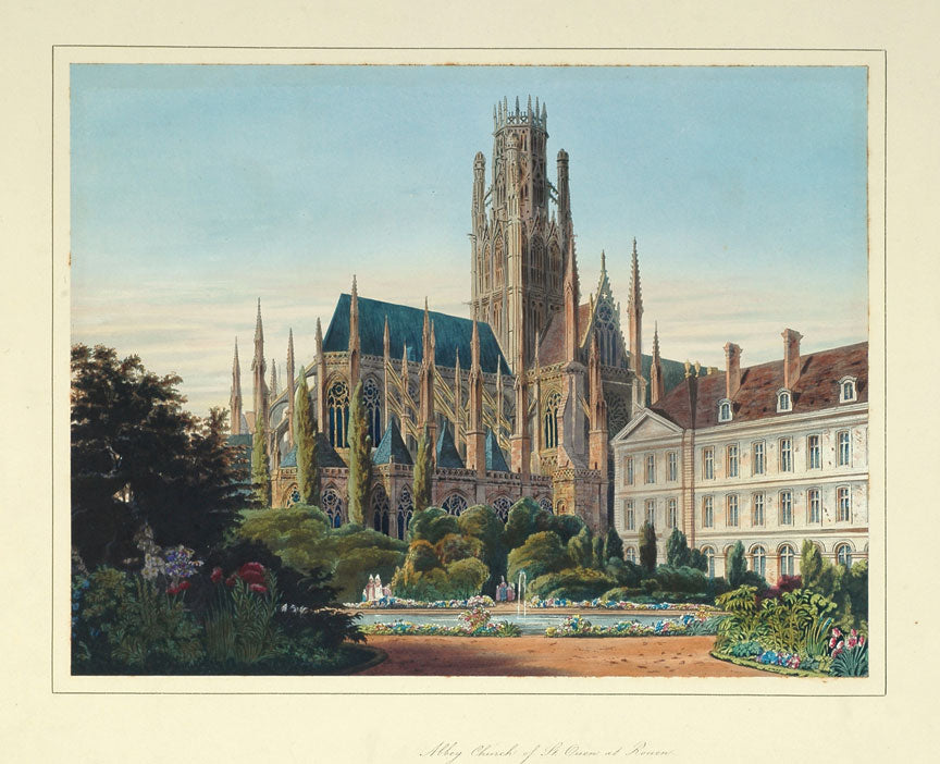 View Of The Abbey Church Of St. Ouen At Rouen: Charles Wild 1826